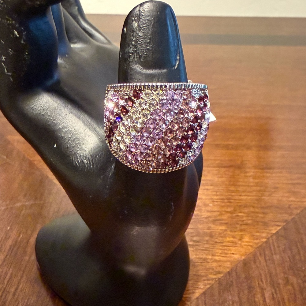 Park Lane Purple and Silver Statement Ring